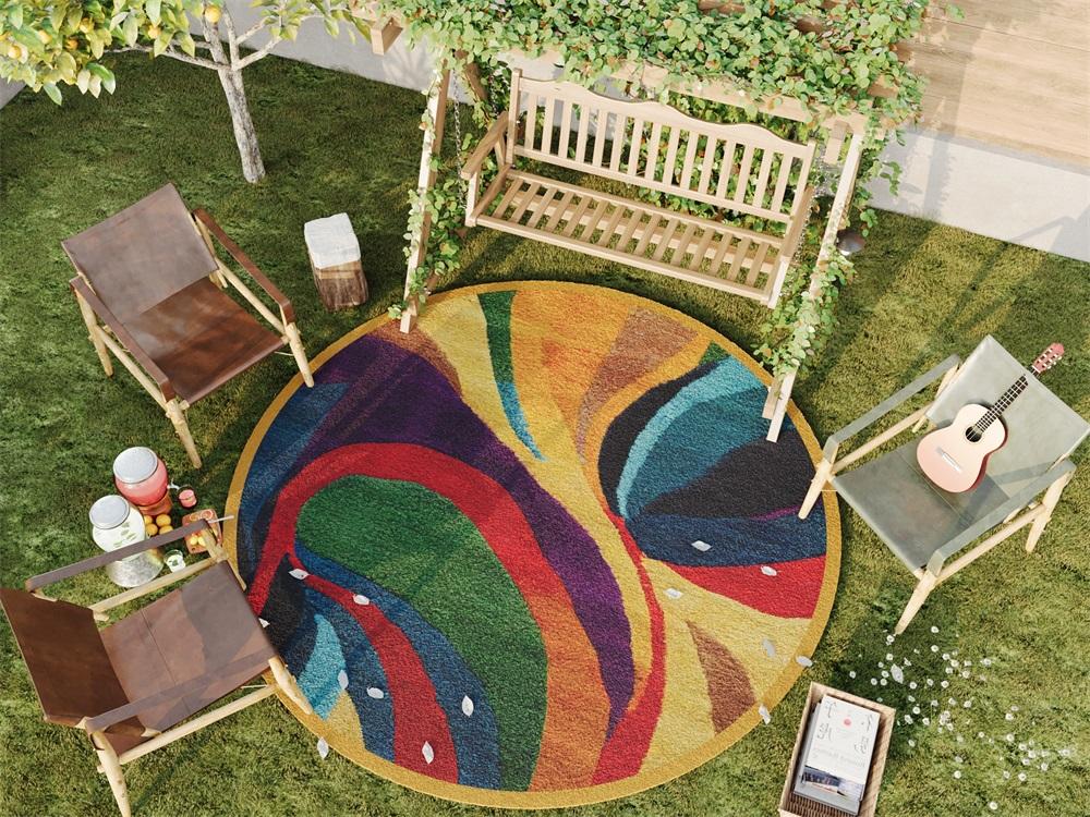 Rugitall Fantastic Dreamland Multicolor Rug outdoor on the grass