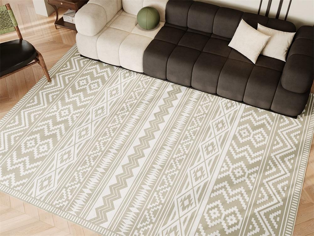 Rugitall Blackout Rhapsody White & Cream Rug with slight illumination