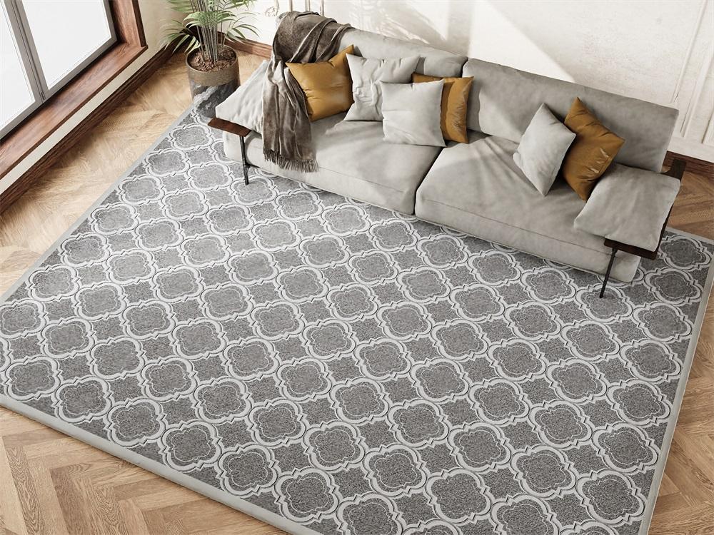 Rugitall Silver Mirage Gray Rug all over the living room floor