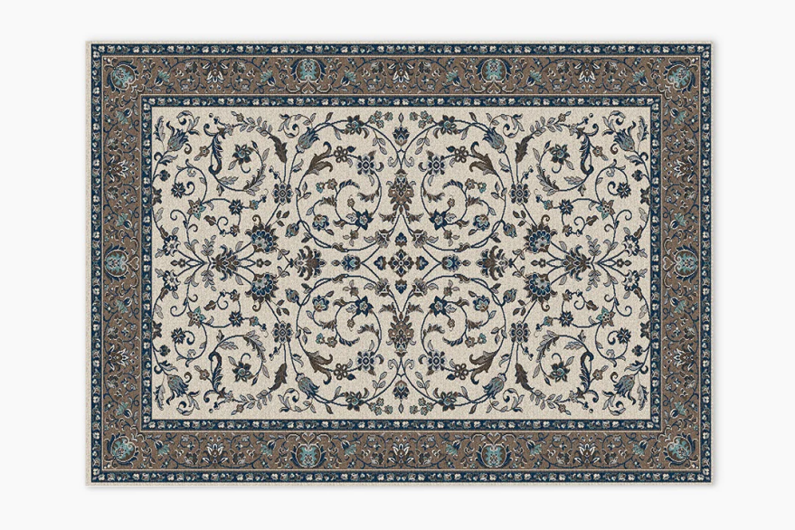 Persian Blooming Twist Gray Rug, recommended for Staffordshire Bull Terrier