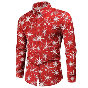 Printed Long Sleeved Men's Christmas Shirt - Misthere K. - All rights reserved