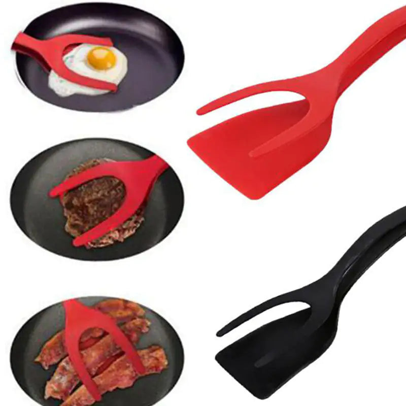 Nik & Nakks Set2 2 In 1 Grip And Flip Tongs Egg Spatula Tongs Clamp Pancake Fried Egg French Toast Omelet Overturned Kitchen Accessories