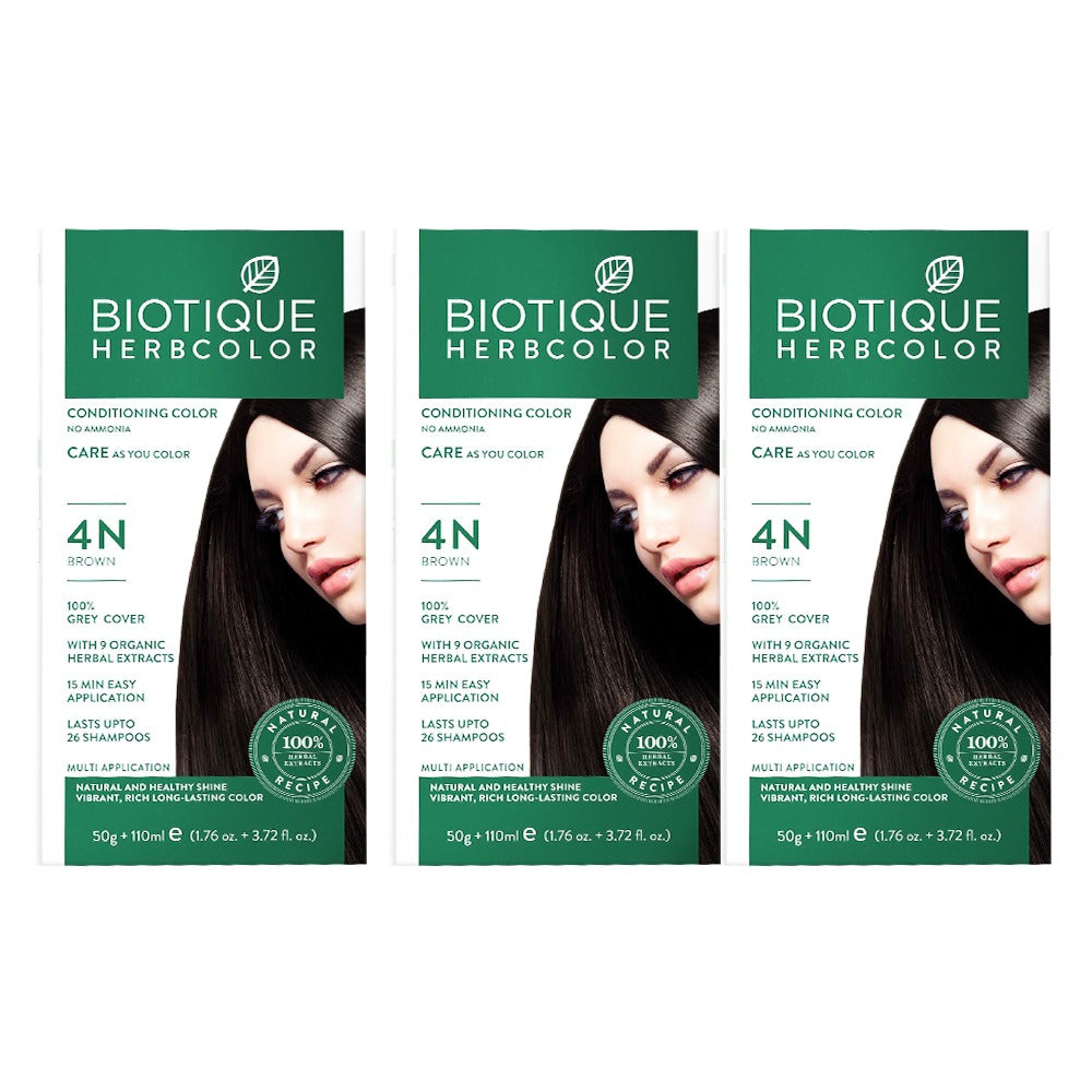 Buy Biotique 4 Herbcolor No Ammonia Conditioning Hair Color 1n Natural  Black 50 g  110ml Online at Low Prices in India  Amazonin