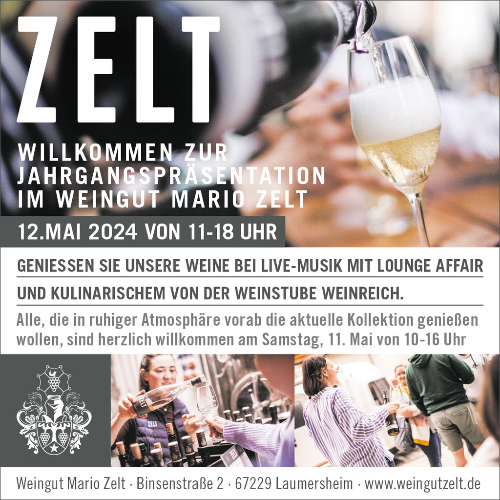Jahrgangspräsentation Weingut Zelt Flyer