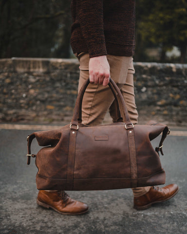 leather travel bag mens uk