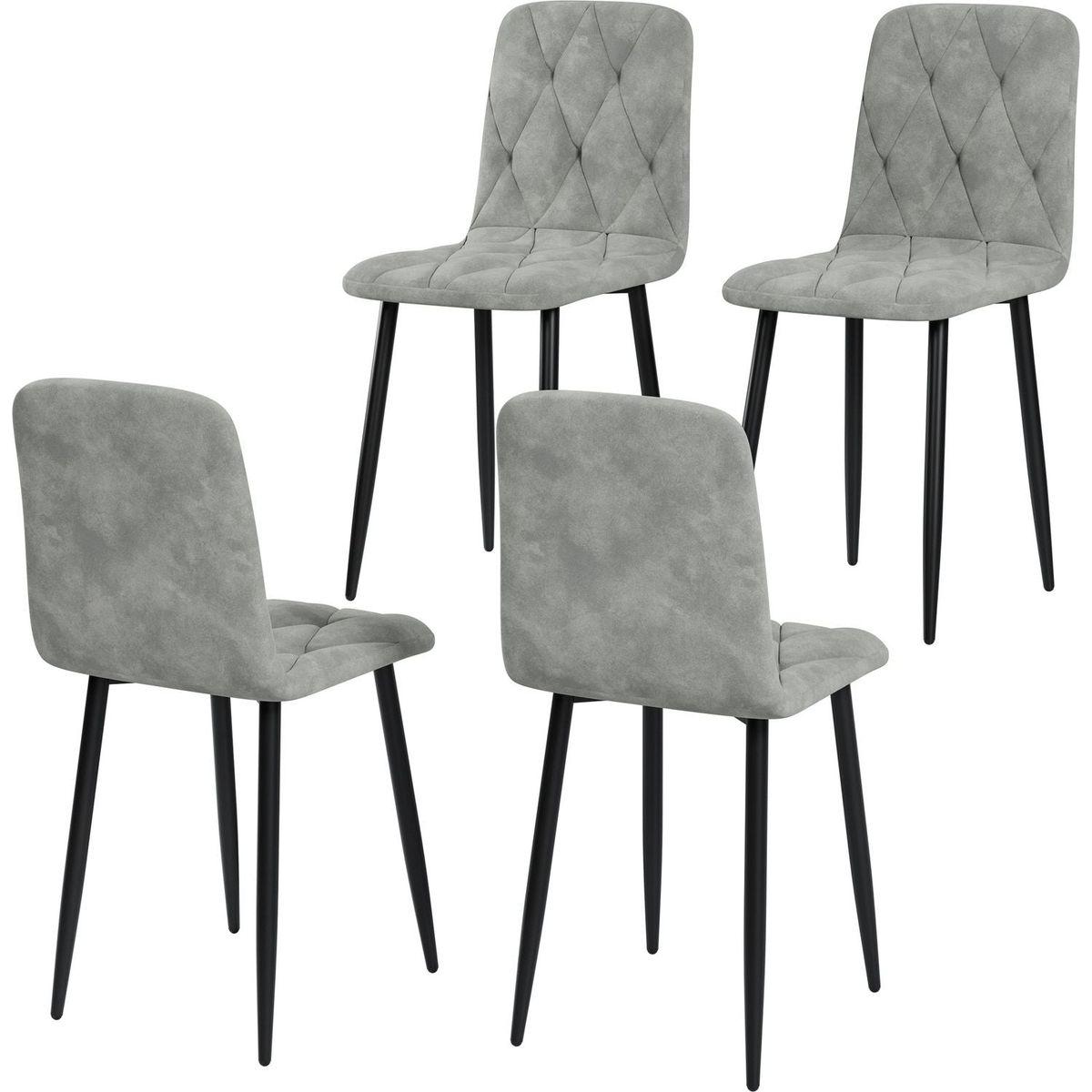 Dining Chairs Set of 4, Modern Kitchen Dining Room Chairs, Velvet Dining Chair Upholstered Cushion Seat and Sturdy Metal Legs