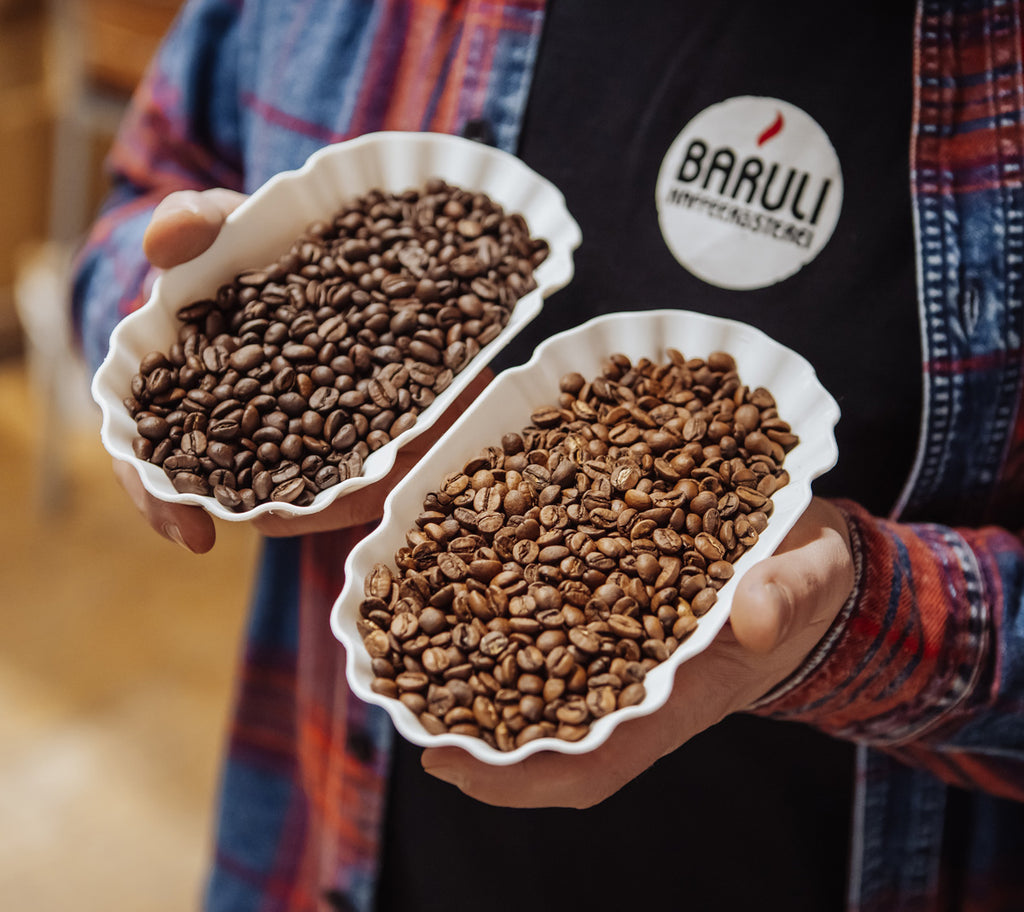 Baruli-Kaffee-Röstgrade-hell-dunkel-im-Vergleich