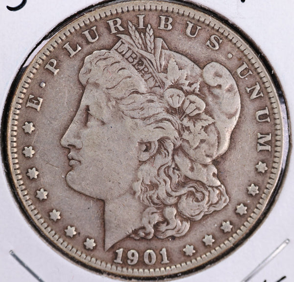 1901 Morgan Silver Dollar, Very Fine Circulated Coin, Store #13629