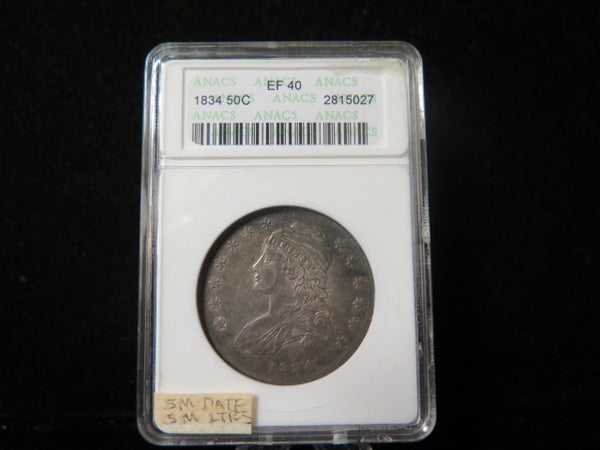 1822 Capped Bust Half Dollar, ANACS Graded G 6 Circulated Coin. Store