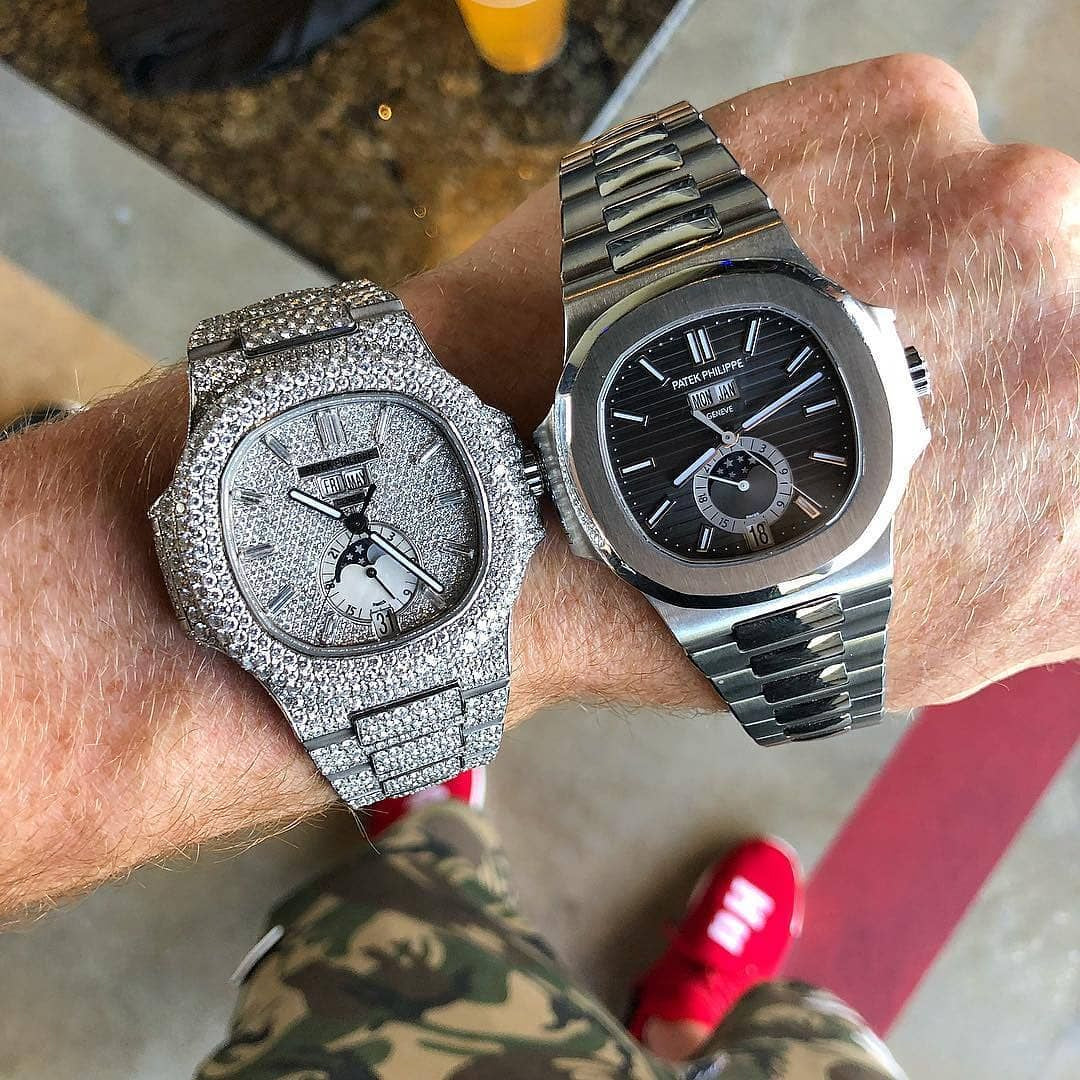 Two opposite watches