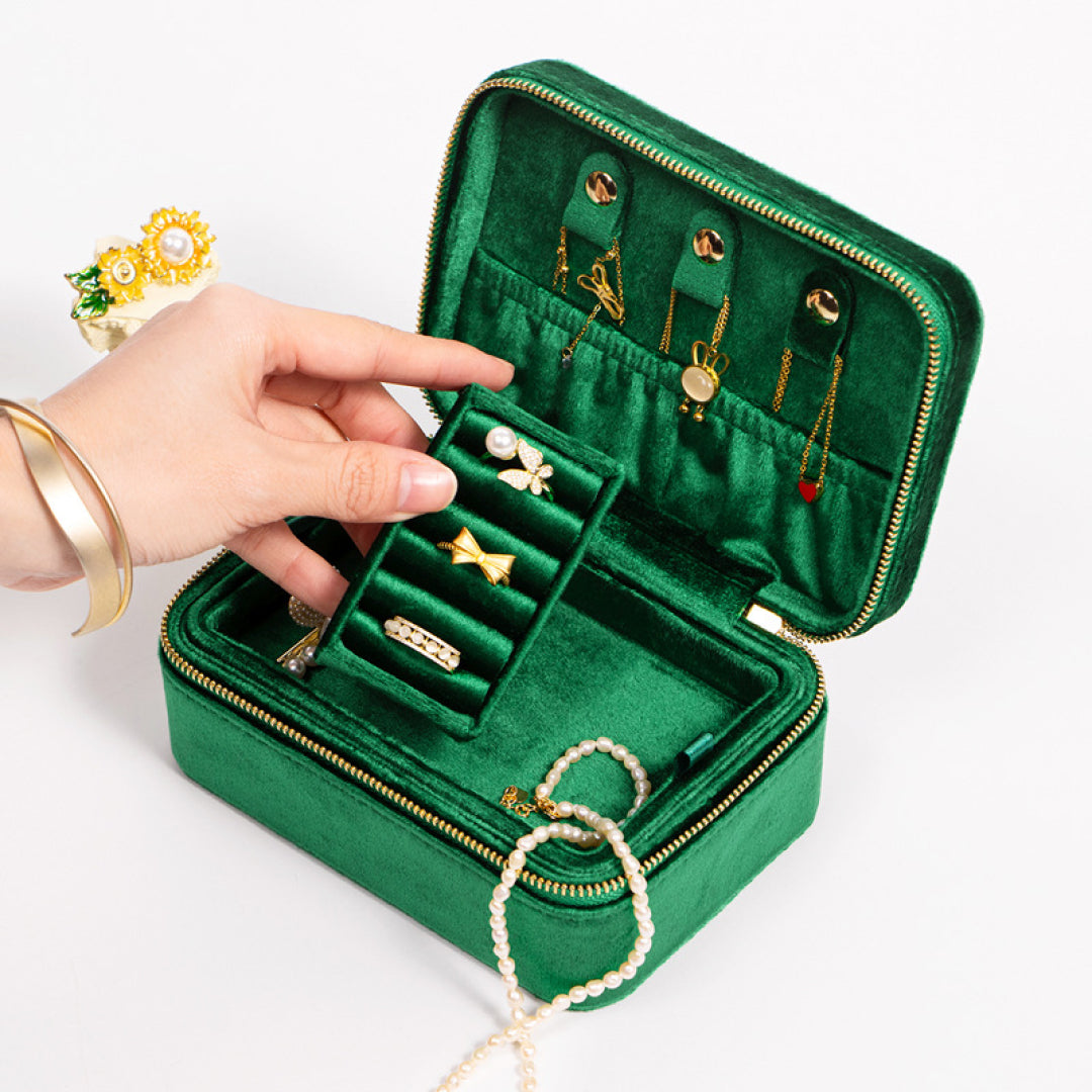 green jewelry box for woman