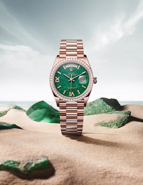 New Rolex Day-Date 36 Ref 128345RBR Green Aventurine Watch in 2023