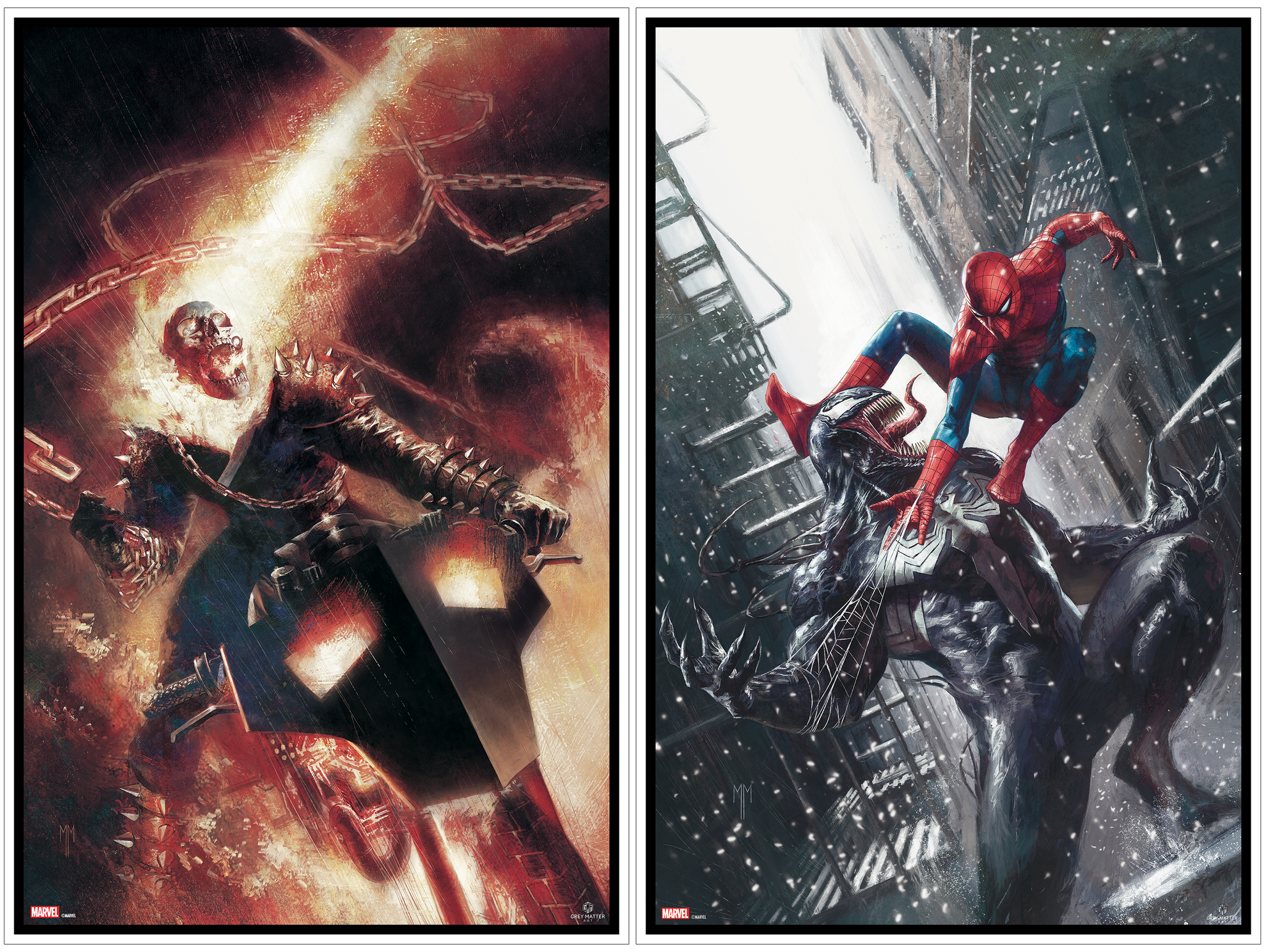 Spider-Man vs Venom Fine Art Print by Marco Mastrazzo