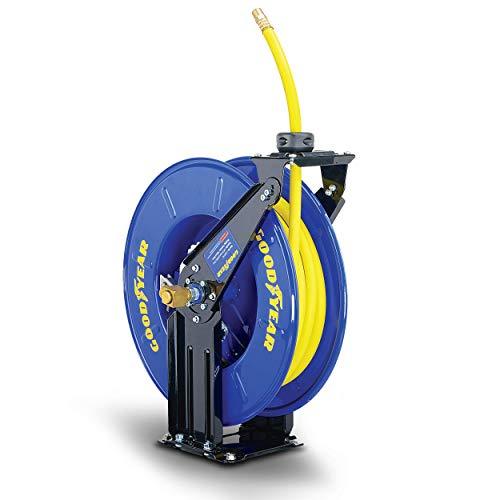 ReelWorks Mountable Retractable Air Hose Reel - 1/4 x 65'FT, 3' Ft Le