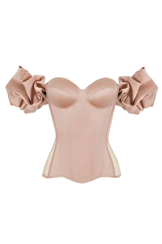 STATNAIA l Beige corset with detachable sleeves