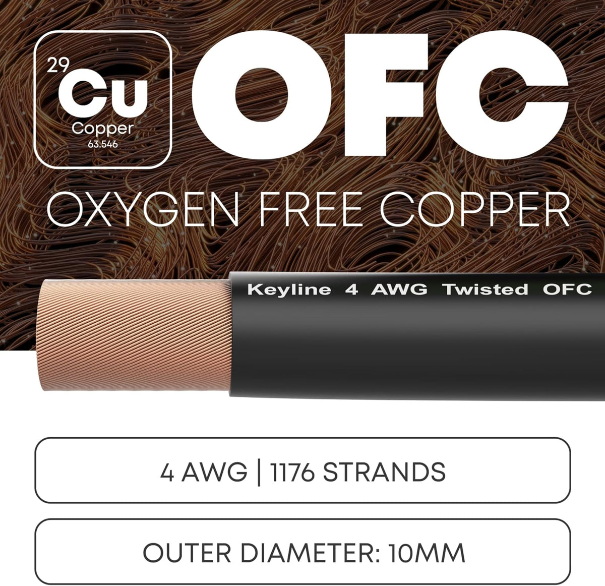 4 AWG Gauge Wire (25ft) Black | Oxygen Free Copper (OFC), Automotive Wire, Power/Ground, Battery Cable, True Spec Welding & Automotive, Car Audio Speaker, RV Trailer, Amp Wiring by Keyline Chargers