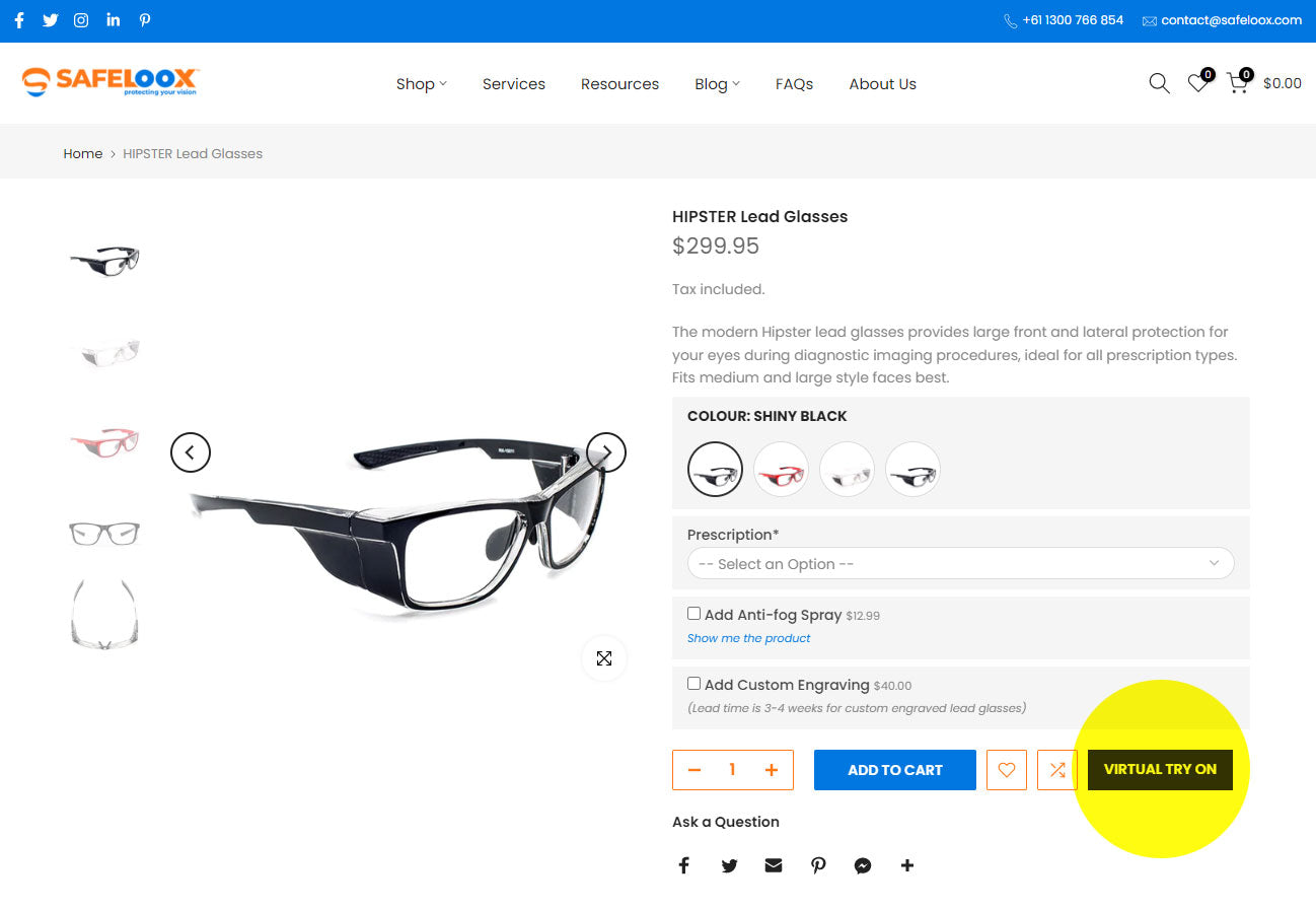 Virtual Try on for Lead Glasses