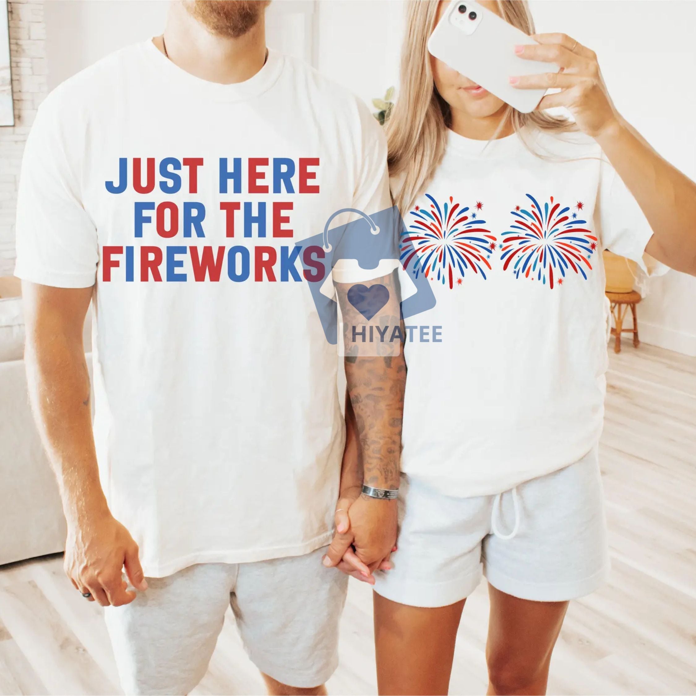 Funny Couples Fourth of July Shirts – Adult Humor Matching Tees-Hiyatee