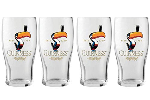 Guinness Toucan Pint Glass, Single Glass | 20oz Pints Drinking Cup | Thick  Beer Glasses Beer 20 oz Beer Can Glass