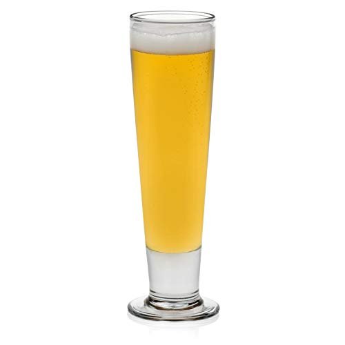 Juvale Set of 4 Tall 23 Oz Pilsner Beer Glasses, Clear Drinking Glassware