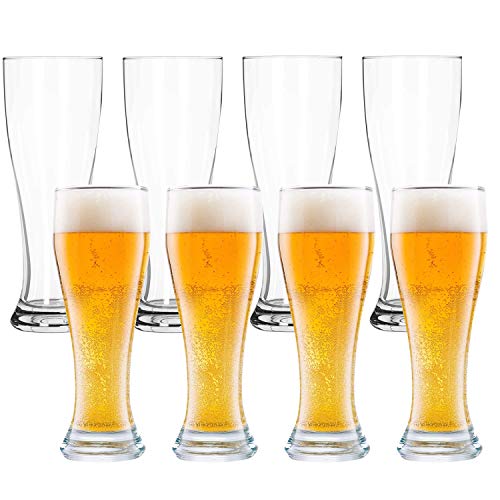 Juvale Set of 4 Tall 23 Oz Pilsner Beer Glasses, Clear Drinking Glassware