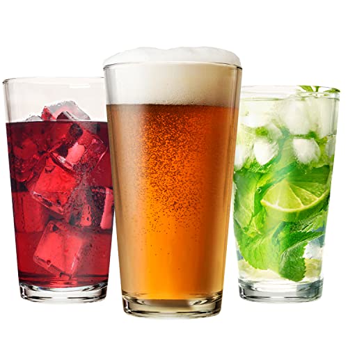 Drinking Glasses 6pc-Can Shaped Glass Cups,16oz Beer – Modvera