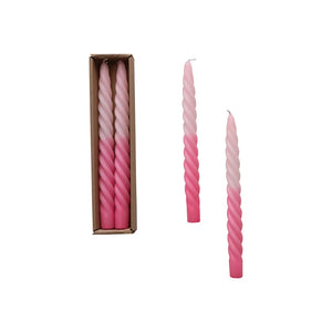 Twisted Taper Pink Ombre - Finch Gifts and Interiors