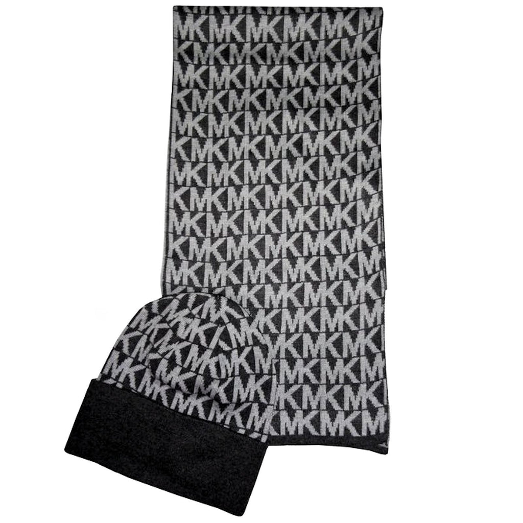 mk beanie and scarf set