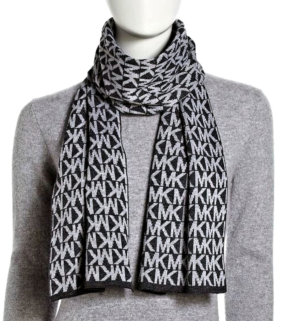 michael kors black and white scarf