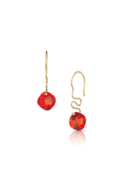 Orange sapphire earrings