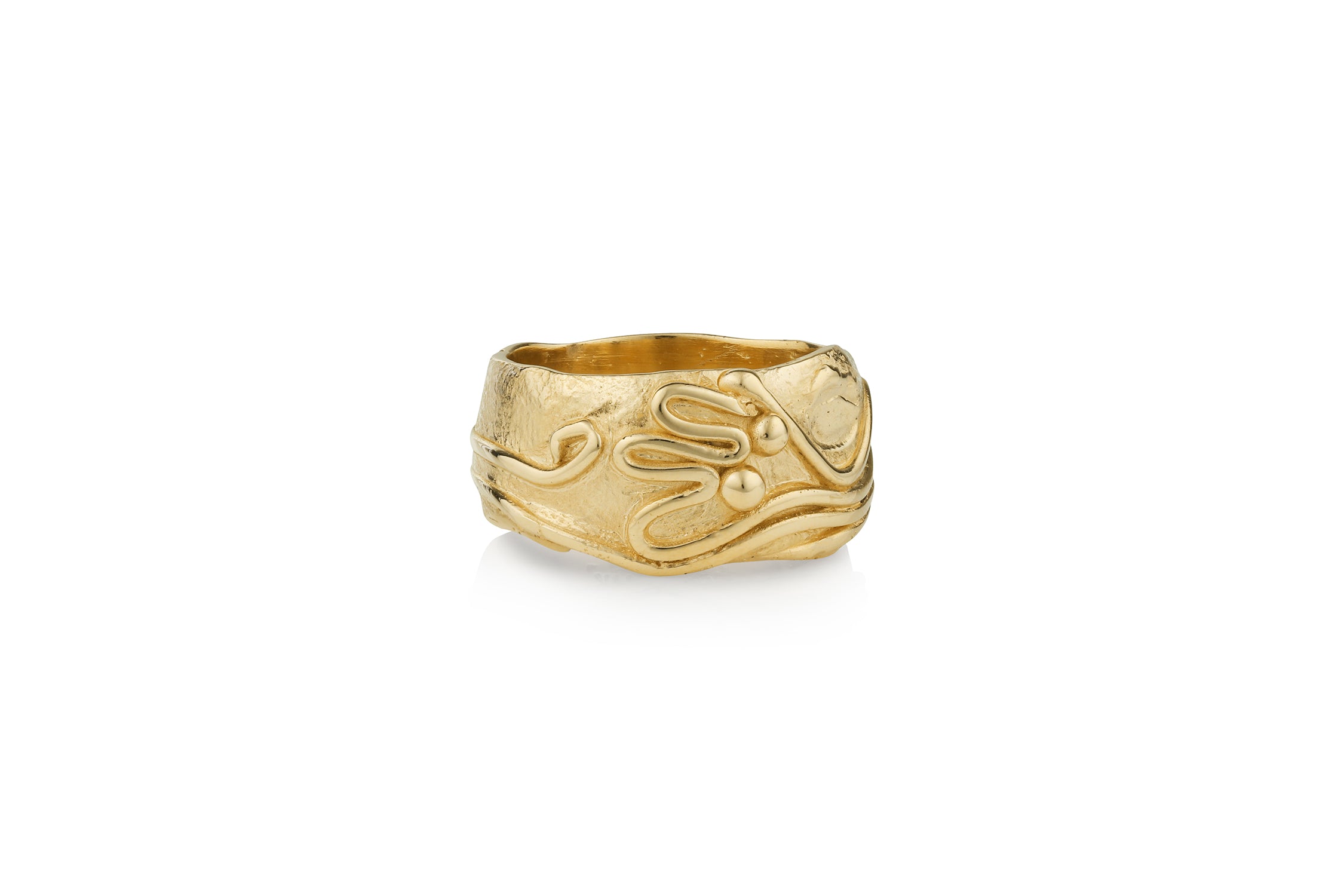 Personalized fingerprint ring with heart shape in Sterling Silver, 10K gold,  14K gold or 18K gold.