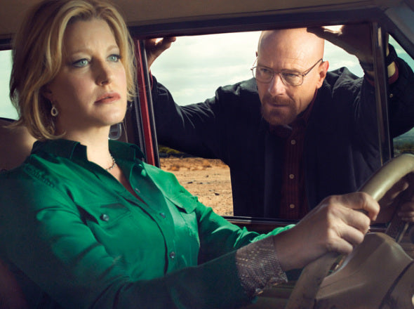 Gunning for Skylar White. Breaking Bad scene fo Walter White threatening Sklyar in the car while wearing Lee Brevard Jewelry