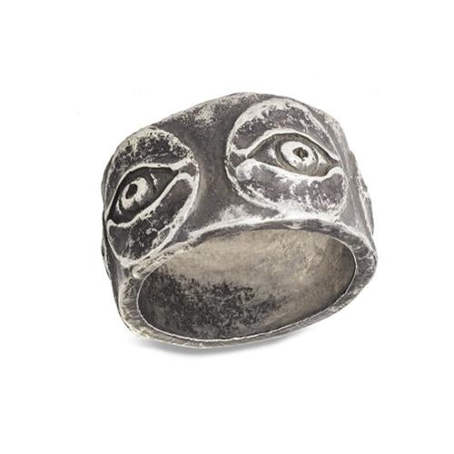 Horus Wide Band   Antiqued Silver