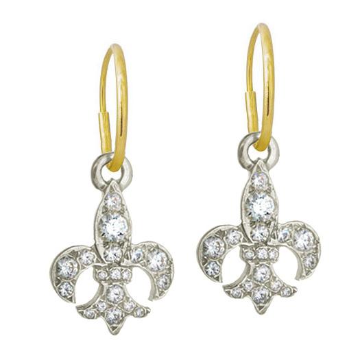 Pave Fleur De Lis Earring • Brevard • Sterling Silver - LEE BREVARD