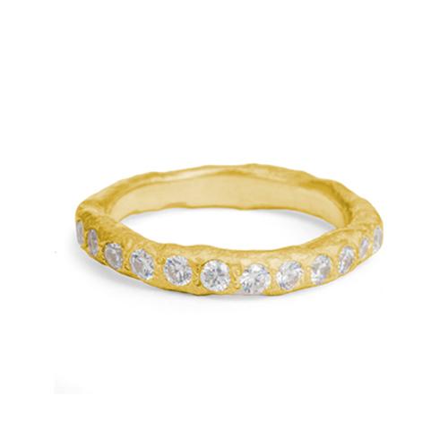 Old Money Pav  Eternity Band   18k Yellow Gold