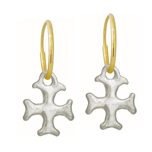 Troyes Cross   Endless Hoop Charm Earring