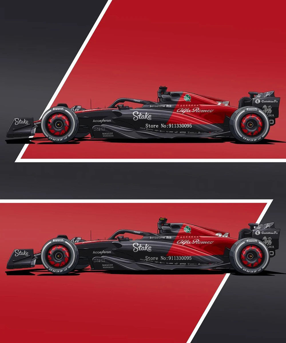 Bburago 1:43 F1 2023 24# Zhou Guanyu Alfa Romeo F1 Team Stake C43 77# Valtteri Bottas Alloy Car Die Cast Car Model Competition - NTKSTORE