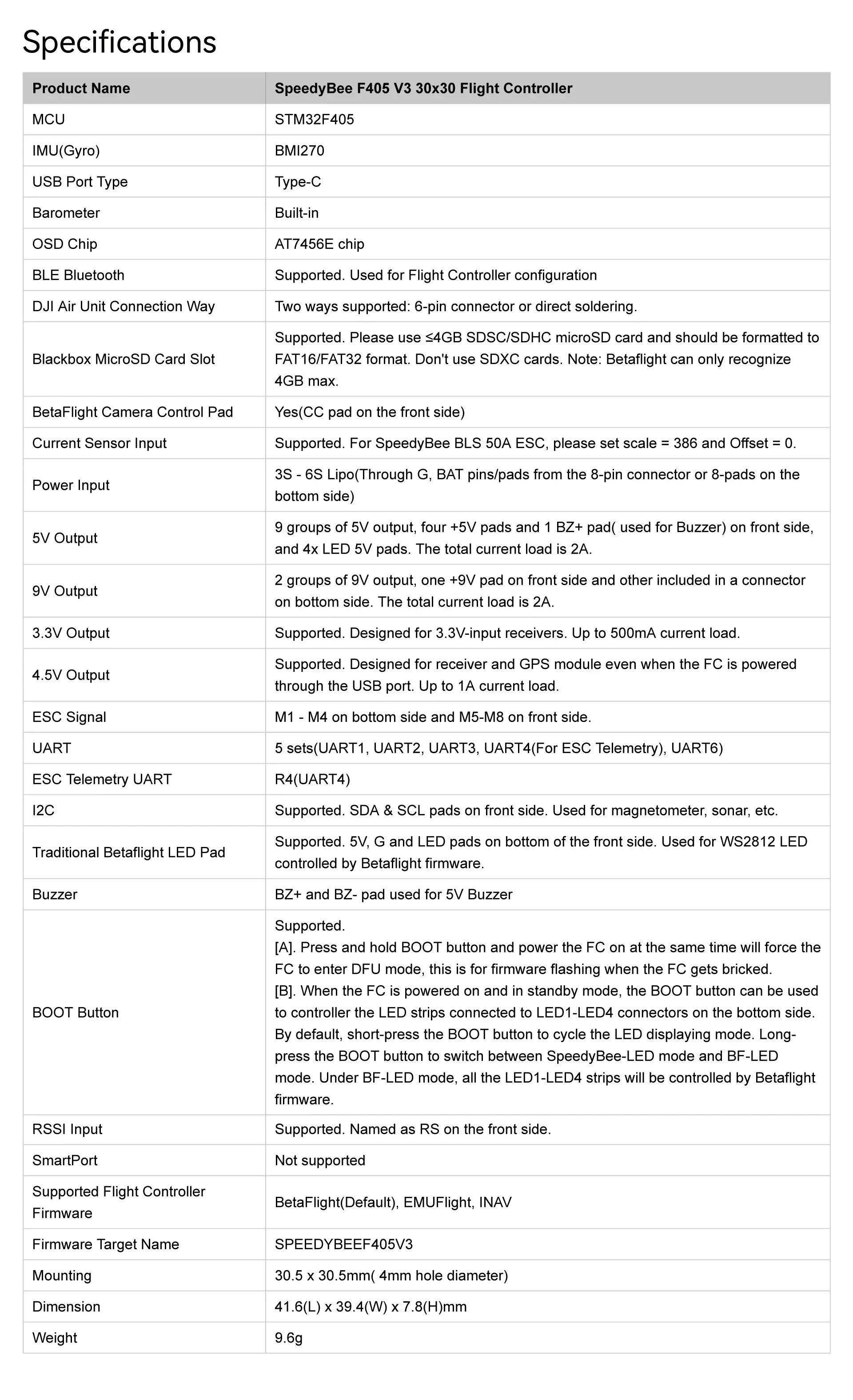 SpeedyBee F405 V3 BLS 50A 30x30 FC&ESC Stack - NTKSTORE
