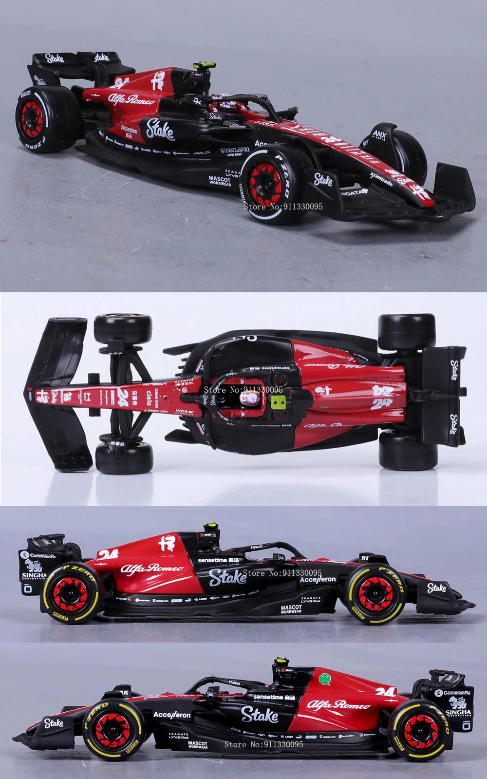 Bburago 1:43 F1 2023 24# Zhou Guanyu Alfa Romeo F1 Team Stake C43 77# Valtteri Bottas Alloy Car Die Cast Car Model Competition - NTKSTORE