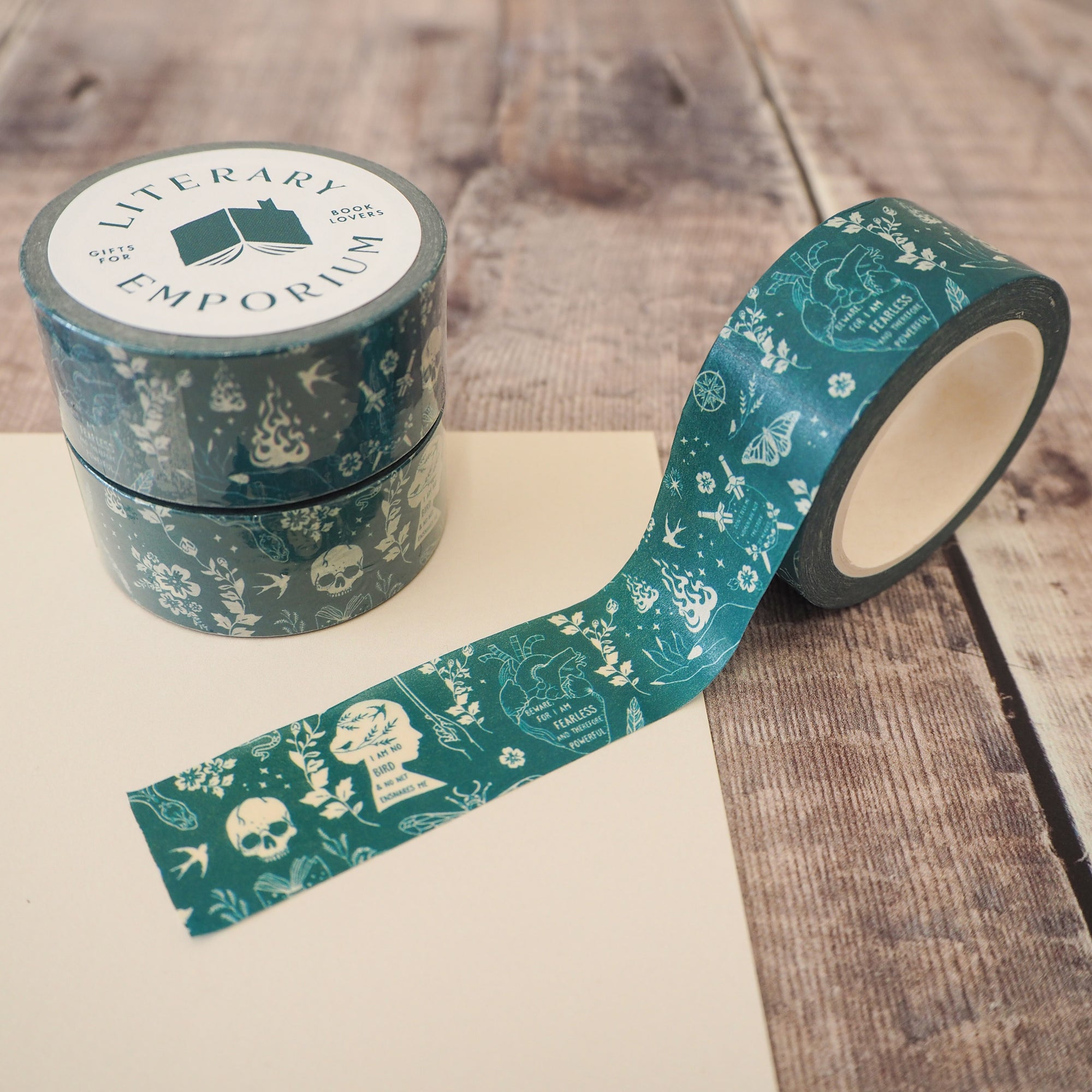 Burgundy Washi Tape - Literature Washi Tapw - Literary Emporium Ltd