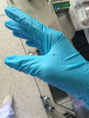 Ripped Disposable Glove Holes Contamination Risk