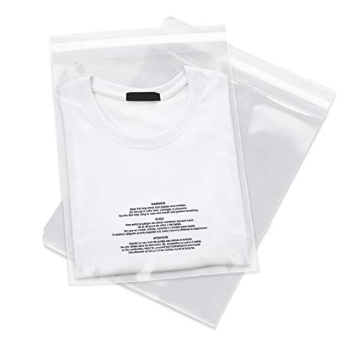 100 Clear Poly Bags Large Plastic 1 Mil Flat Open Top Packaging Shirts,  Packing Apparel 4x6, 6x8, 9x12, 10x14, 12x15,12x16, 12x18, 14x20 