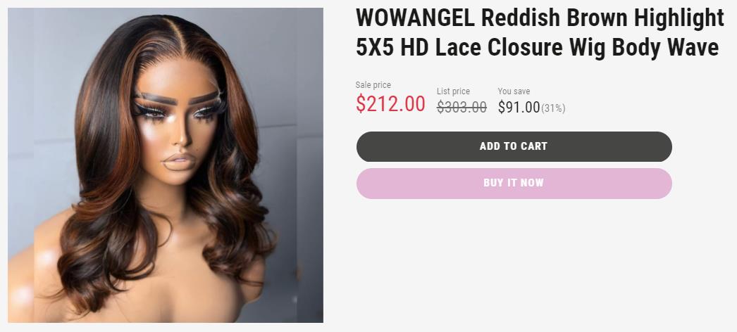 reddish brown colored lace wig