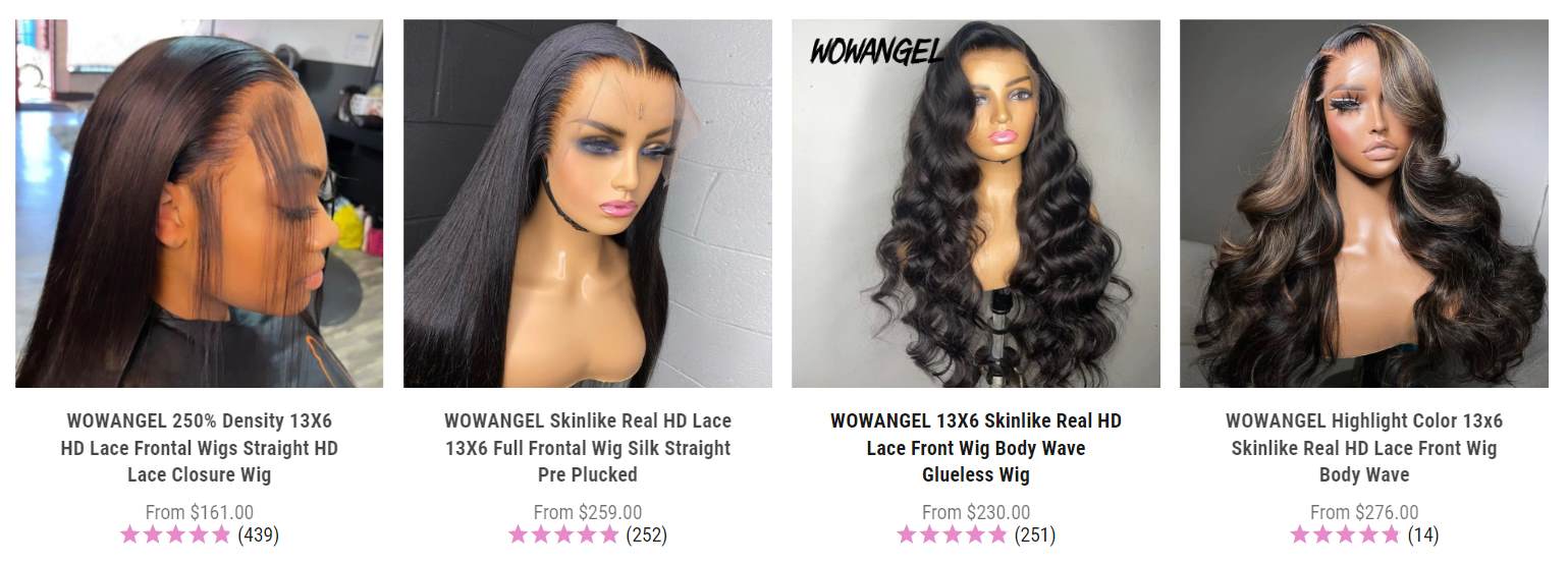 human hair lace front wigs with HD lace, plucked hairline and bleached knots