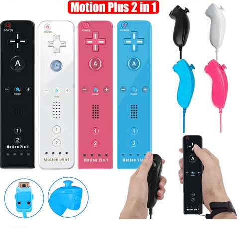 "Plongez dans l'action avec notre ensemble de manettes de jeu à distance sans fil pour Nintendo Wii U de DATA FROG - Motion Plus intégré, étui en silicone et manette vidéo 2 en 1!"