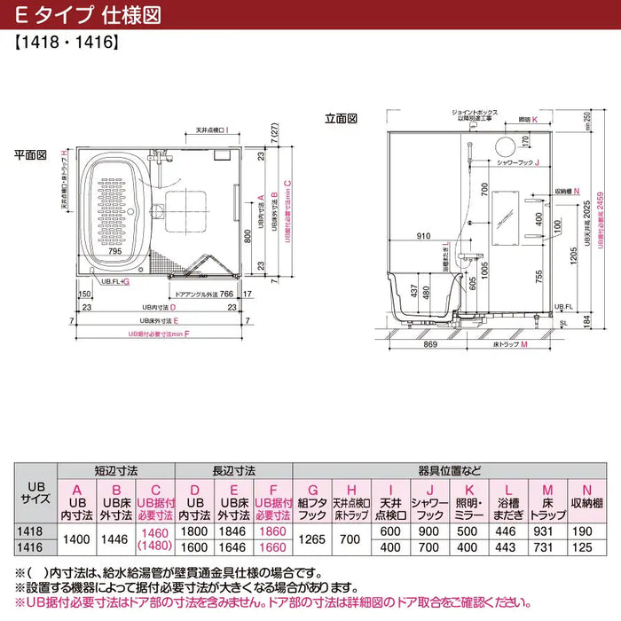 LIXIL リクシル リノビオV マンション用 Fタイプ 1418サイズ 基本仕様 システムバス お風呂 リフォーム 無料見積り オプション対応 送料無料 - 2