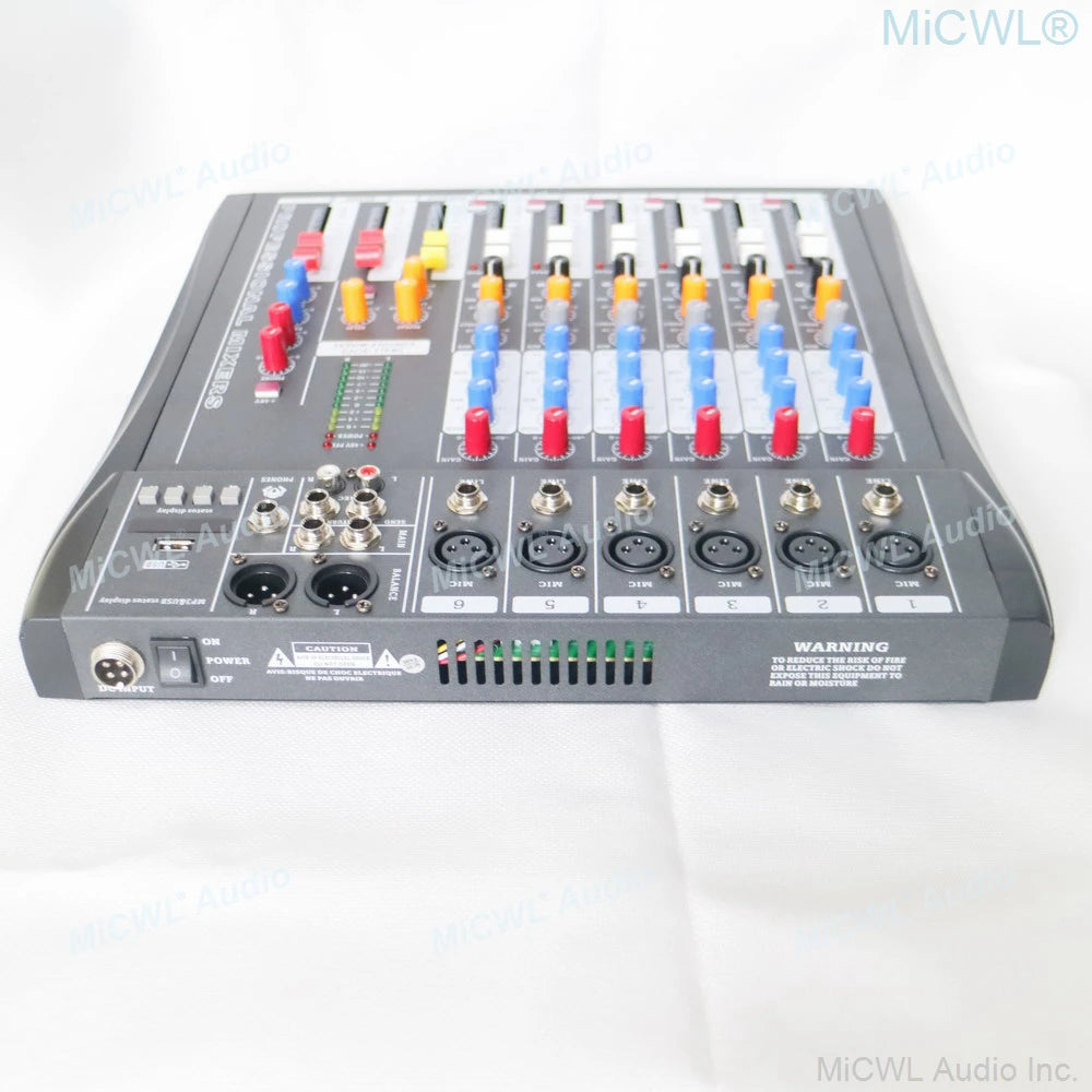 MiCWL Audio Mixer 8 Channel Microphone Bluetooth Mixing Console Sound Mixer with 48V USB DSP - MiCWL Audio Inc