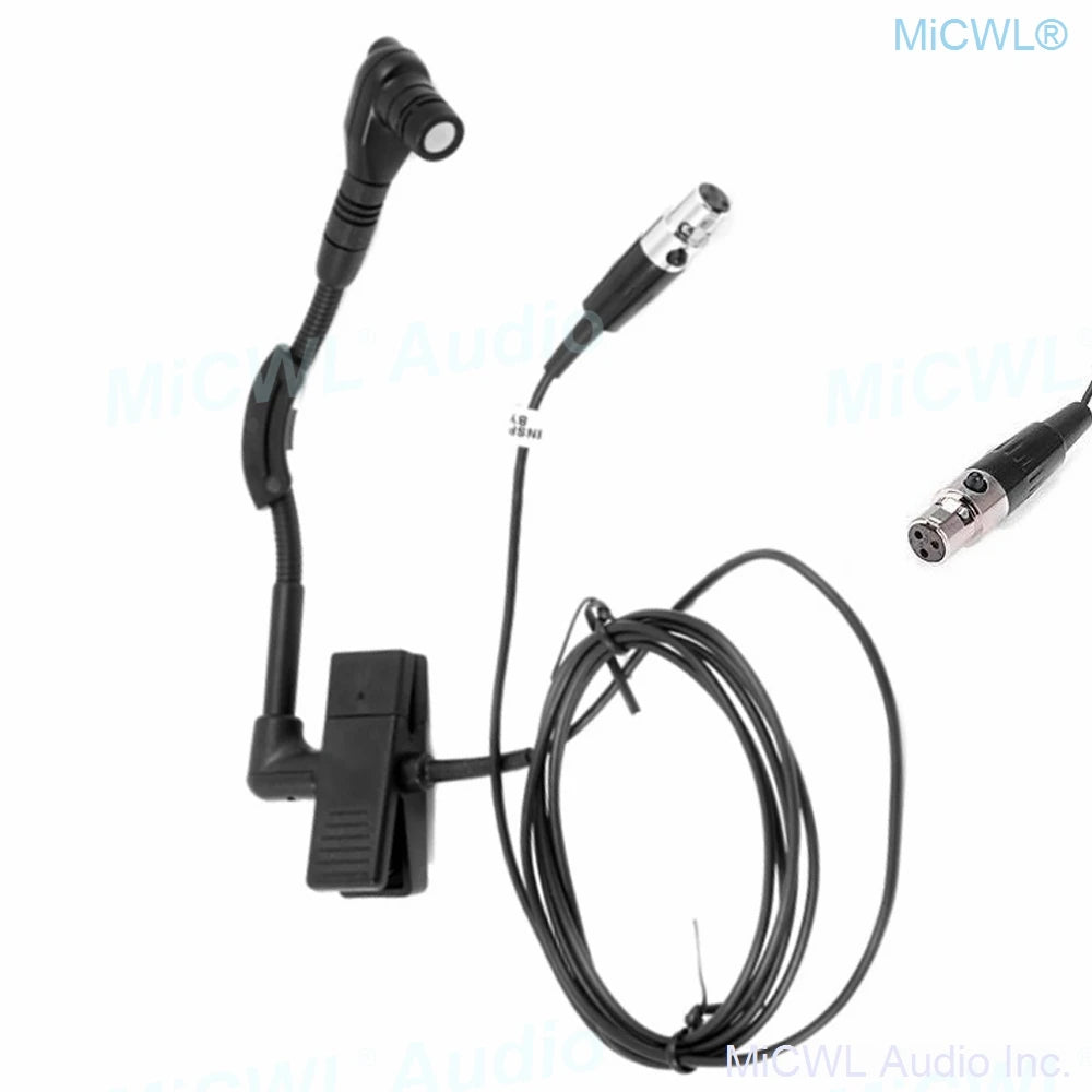 Mini 3Pin XLR Pro Instrument Microphone For AKG Samson Gemini Wireless System Music Guitar Bass Wind Drums Percussion Piano Sax - MiCWL Audio Inc
