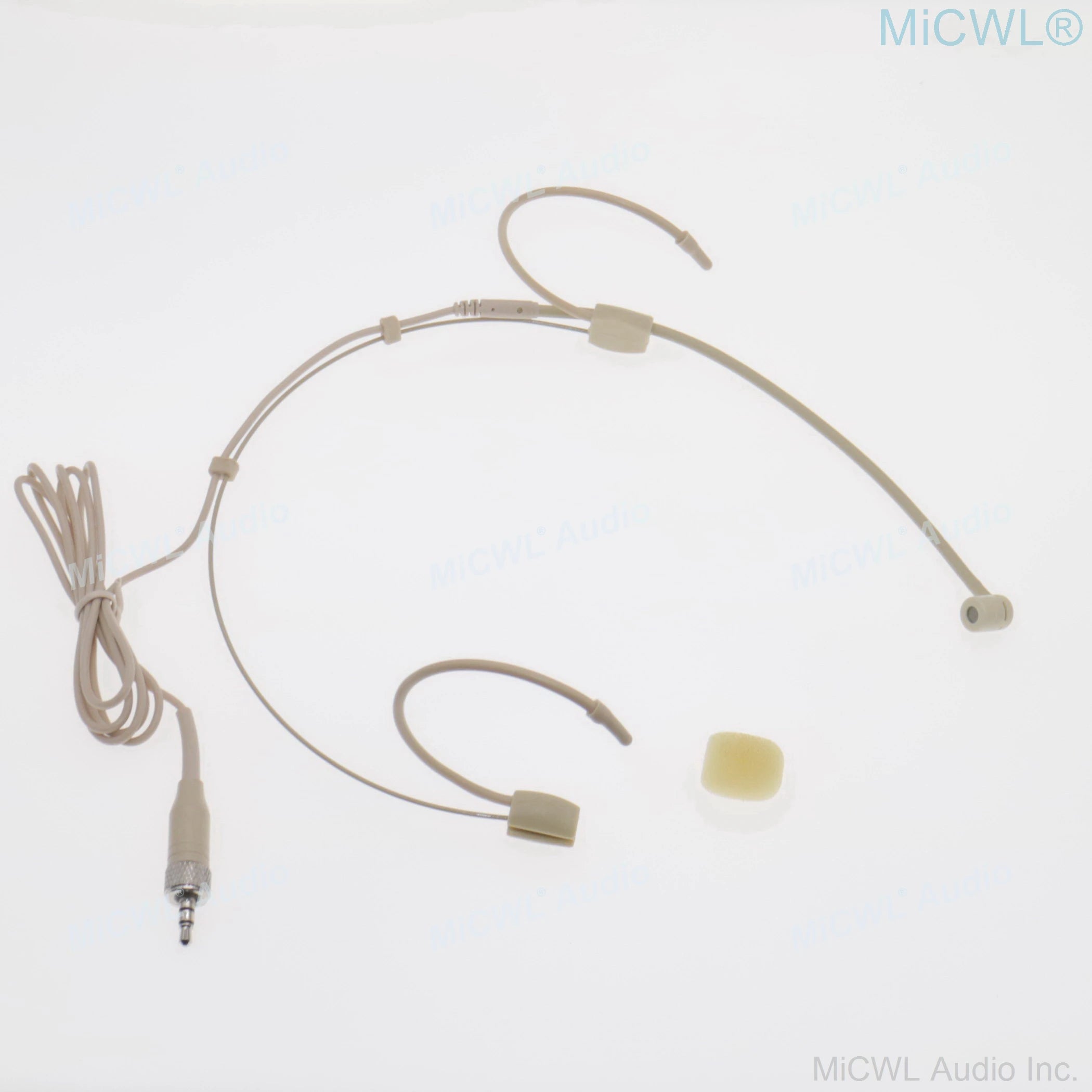 Skin Double Ear Hook Headband Microphone For Sennheiser Shure MiPro AKG Audio-Technica 4Pin 3Pin TA4F 3.5mm - MiCWL Audio Inc