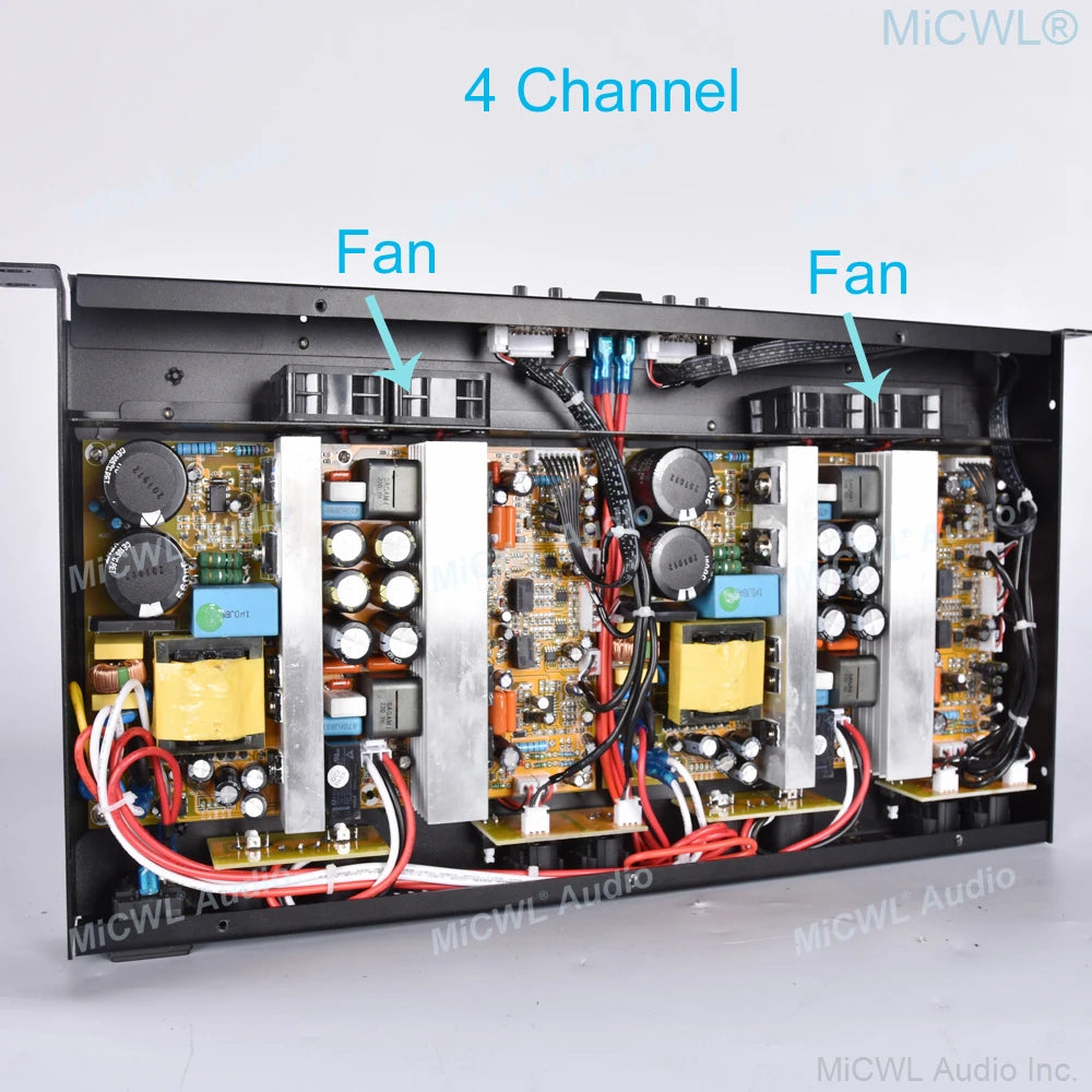 Top MiCWL 5200W Power Amplifier 4 Channel Digital Stage Audio Speaker AMP 2600 Watt 2 CH 1U 19 Inch Rack-mount Design - MiCWL Audio Inc